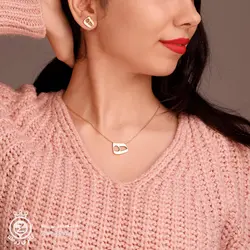 نیم ست طلا طرح ه نیمایی برجسته - خرید آنلاین طلا 9,009,500&nbsp;تومان