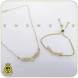 نیم ست طلا طرح قلب و بال فرشته - خرید آنلاین طلا 3,364,500&nbsp;تومان