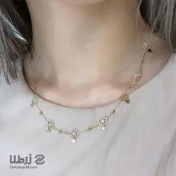 گردنبند طلا طرح پولک های گلی کد N6440