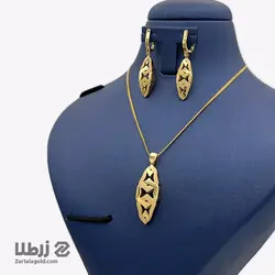 نیم ست طلا حجمی طرح آینه ای و مات کد NS606