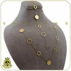 نیم ست طلا طرح دایره پر و خالی - خرید آنلاین طلا 7,617,500&nbsp;تومان