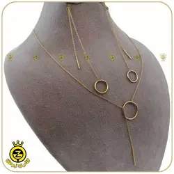نیم ست طلا طرح دایره با گوشواره بخیه ای - خرید آنلاین طلا 4,480,500&nbsp;تومان