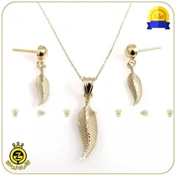 نیم ست طلا طرح پر - خرید آنلاین طلا 4,128,500&nbsp;تومان