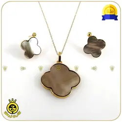 نیم ست طلا طرح ونکلیف با نگین - خرید آنلاین طلا 2,644,000&nbsp;تومان