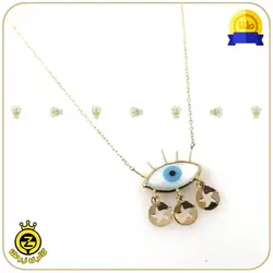 گردنبند طلا چشم نظر با پولک های طرح ستاره - خرید آنلاین طلا 2,611,500&nbsp;تومان