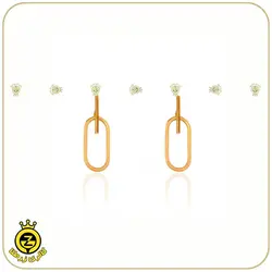 نیم ست طلا طرح بیضی توخالی - خرید آنلاین طلا 6,860,000&nbsp;تومان