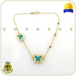 نیم ست طلا طرح پروانه میناکاری خرید نیم ست طلا بدون 9%مالیات از زرطلا