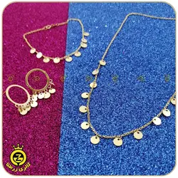 نیم ست طلا طرح پولکی خرید نیم ست طلا بدون 9%مالیات از زرطلا