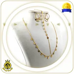 نیم ست طلا طرح پولکی خرید نیم ست طلا بدون 9%مالیات از زرطلا