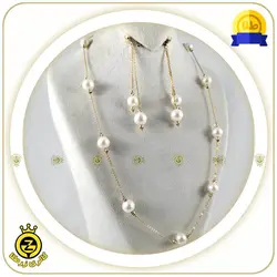 نیم ست طلا با مروارید خرید نیم ست طلا بدون 9%مالیات از زرطلا