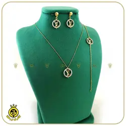 خرید نیم ست طلا طرح لویی ویتون-خرید نیم ست طلا از زرطلاگلد