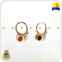 گوشواره طلا طرح پولکی - خرید طلا از فروشگاه زرطلا گلد - نیم ست طلا وزن:1.190گرم