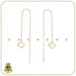 گوشواره ی طلا زنانه با طرح گل 1 - فروش طلا بدون مالیات -گوشواره ی زنانه ی طلا