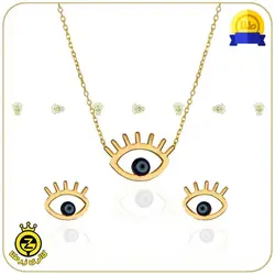 نیم ست طلا طرح چشم بدون نگین - فروش طلا بدون مالیات - گردنبند طلا با قیمت حدودی :(1 ملیون و پانصد).