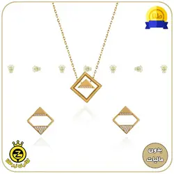 نیم ست طلا طرح لوزی - خرید آنلاین طلا طلای 18 عیار-طلا هدیه مناسب