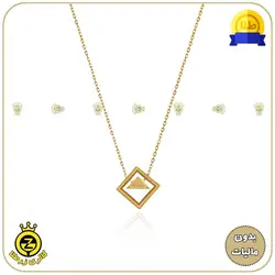 نیم ست طلا طرح لوزی - خرید آنلاین طلا طلای 18 عیار-طلا هدیه مناسب