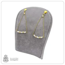 نیم ست طلا طرح گوی البرنادو و مروارید