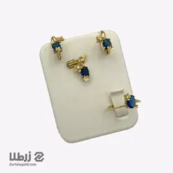نیم ست طلا نگین اتمی آبی کد NS6597