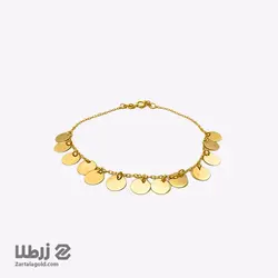 دستبند زنجیری طلا طرح پولک کد B4971