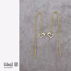 گوشواره طلا بخیه ای طرح قلب و پروانه کد E5125