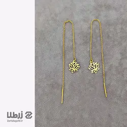 گوشواره طلا بخیه ای طرح گل کد E4980