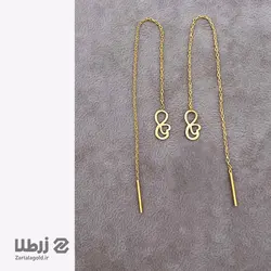 گوشواره طلا بخیه ای طرح قلب و بی نهایت کد E5060