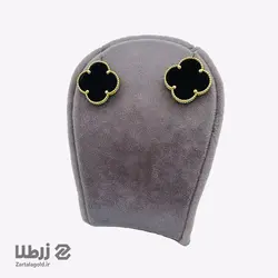 گوشواره میخی طلا با سنگ اونیکس