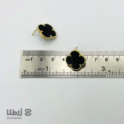 گوشواره میخی طلا با سنگ اونیکس