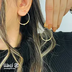 گوشواره حلقه ای طلا با آویز ون کلیف کد E4258