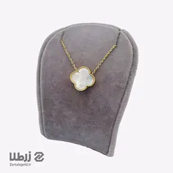 گردنبند طلا طرح ون کلیف با صدف سفید
