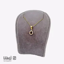 نیم ست طلا طرح نگین اتمی قرمز