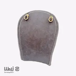 نیم ست طلا طرح نگین اتمی قرمز