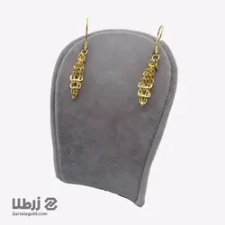 گوشواره طلا طرح آویز پولک آینه ای کد E6601