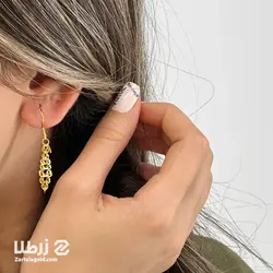گوشواره طلا طرح آویز پولک آینه ای کد E6601