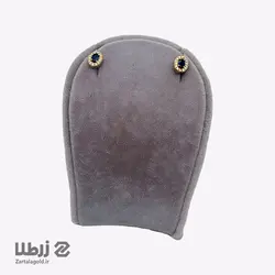 نیم ست طلا طرح نگین اتمی آبی