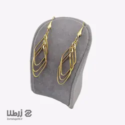 گوشواره طلا آویز طرح لوزی سه تایی کد E5917