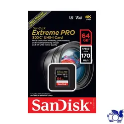SDXC SANDISK Extreme Pro V30 64GB - نمایندگی محصولات dji و zhiyun