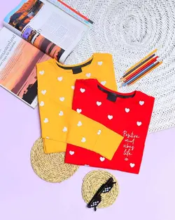 بلوز نخ و پنبه اسپرت طرح قلب