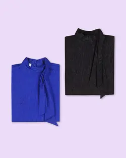 شومیز زنانه حریر مجلسی یقه کراواتی