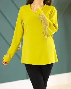 شومیز زنانه یقه هفت آستین تور