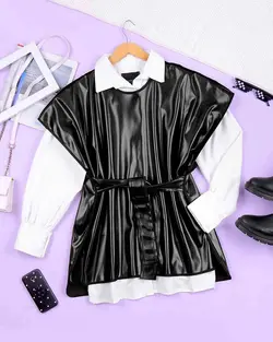 پافر زنانه چرم شومیزی