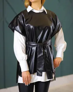 پافر زنانه چرم شومیزی