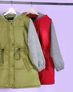 کاپشن بادکنکی زنانه طرح آستین فوتر