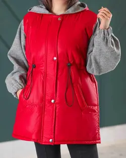 کاپشن بادکنکی زنانه طرح آستین فوتر