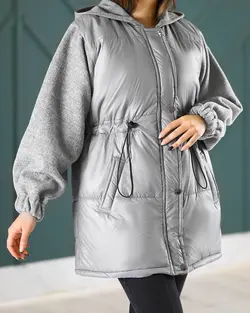 کاپشن بادکنکی زنانه طرح آستین فوتر