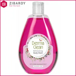 شامپو بدن خوشبو کننده و ضد تعريق درماکلين مناسب بانوان با عصاره شکوفه گيلاس حجم 300 میل