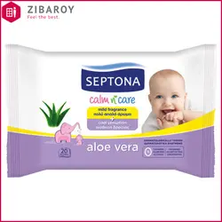 دستمال مرطوب کودک حاوی عصاره آلوئه ورا سپتونا 20 عددی
