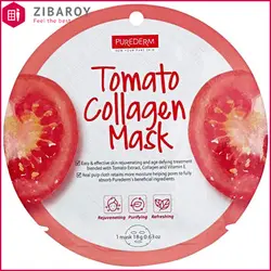 ماسک نقابی کلاژن دار پیوردرم حاوی گوجه فرنگی وزن 18 گرمی