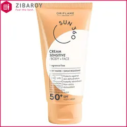 کرم ضد آفتاب SPF50 صورت و بدن اوریفلیم مدل Sun 360 مناسب پوست حساس حجم 50 میل - شماره 35760