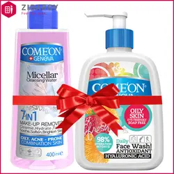 شوینده صورت کامان مناسب پوست چرب حجم 500 میل و میسلار واتر کامان مدل 7in1 حجم 400 میل